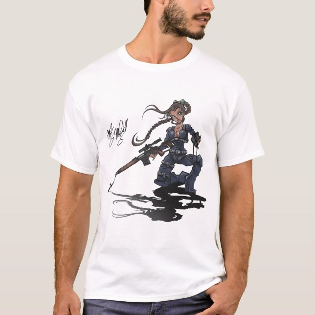 T-shirt tireur isolé un (Devant)