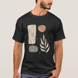 T-shirt Tiroirs minimalistes féminins Abstraits du saumon