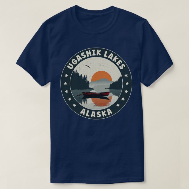 T-shirt Tirt Tirt de l'Alaska Sunset des lacs Ugashik (Design devant)
