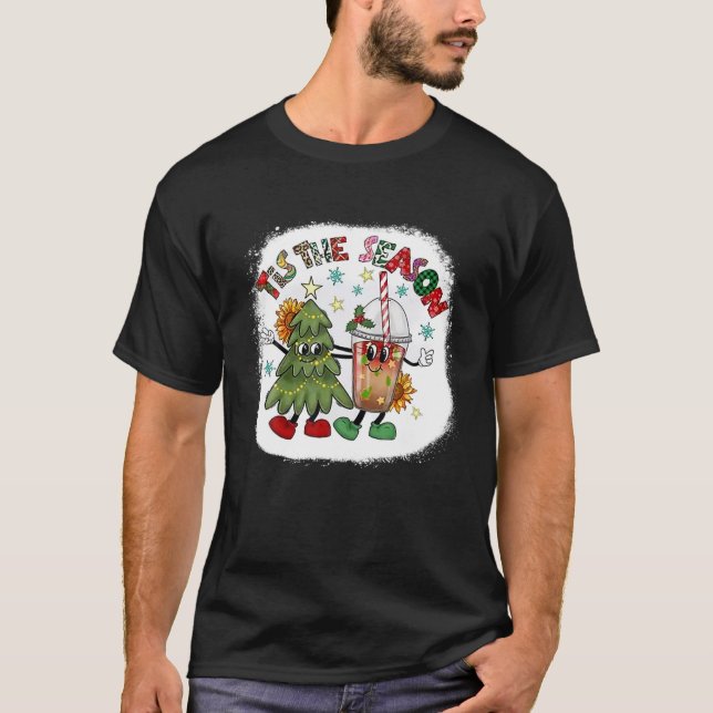 T-shirt Tis The Season Christmas Tree And Hot Cocoa Merry (Devant)