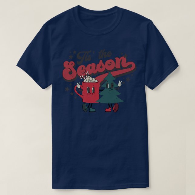 T-shirt Tis The Season Christmas Tree Merry Christmas Fami (Design devant)