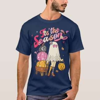 T-shirt Tis the Season Pumpkin Boo 60s 70s Hippie Hallowee