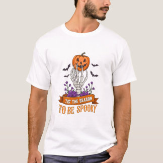 T-shirt Tis The Season To Be Spooky Skeleton Hand Hallowee