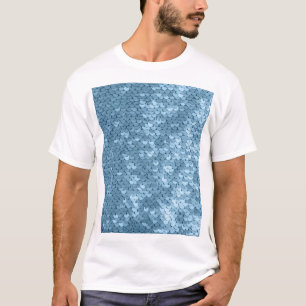 T-shirt Tissu de séquence : Séquin bleu ciel.