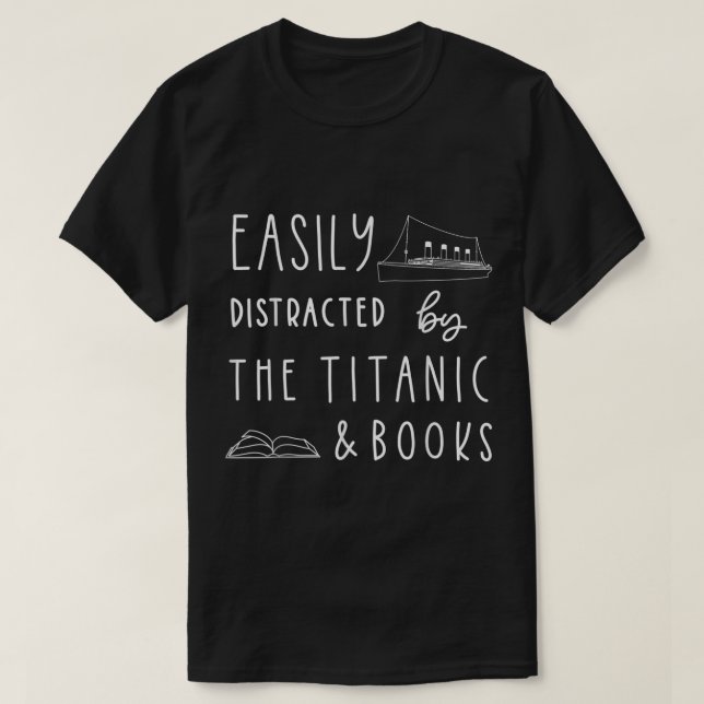 T-shirt Titanic and Book Lover Design (Design devant)