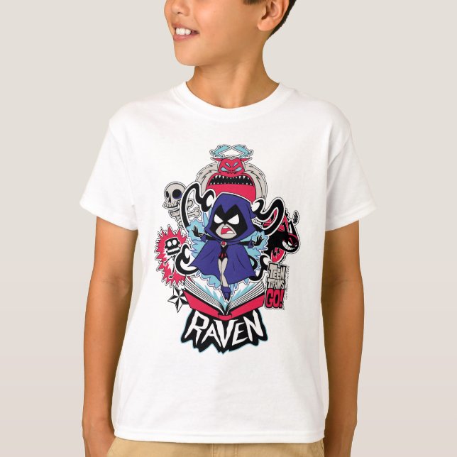 T-shirt Titans Ados, allez ! | Raven puissance démoniaque  (Devant)