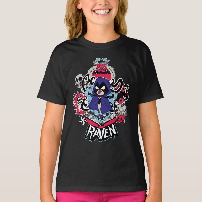 T-shirt Titans Ados, allez ! | Raven puissance démoniaque  (Devant)