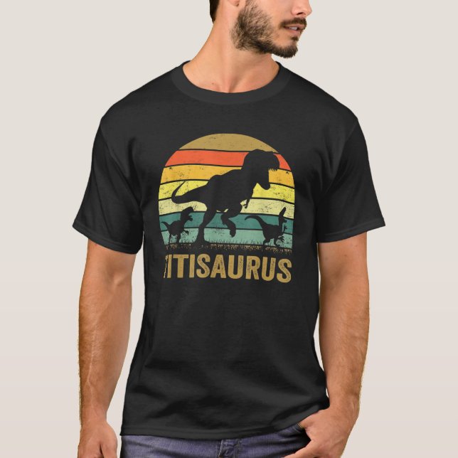 T-shirt Titi Dinosaur T Rex Titisaurus 2 enfants Family Ma (Devant)