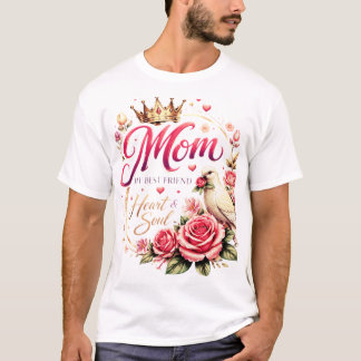 T-shirt 🌸 Title (SEO + Trending) Mom Crown Rose Design – 