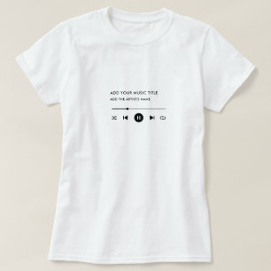 T-shirt Titre de la chanson personnalisée & Joueur de musi