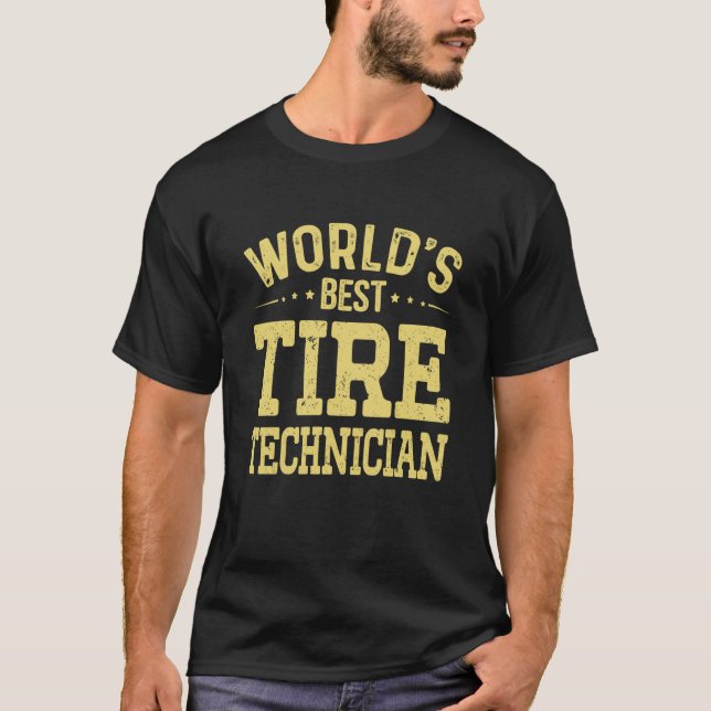 T-shirt Titre de l'emploi du meilleur technicien de pneus  (Devant)