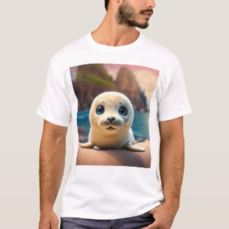 T-shirt **Titre : *** Design de caractères de sceau de béb
