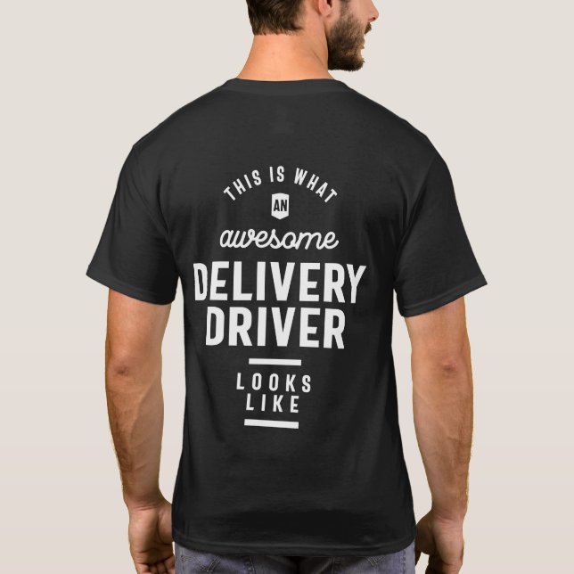 T-shirt Titre du travail du pilote de livraison (Dos)