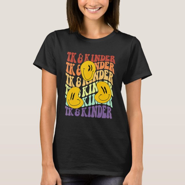 T-shirt TK and Kinder retro smile face Back To School kind (Devant)
