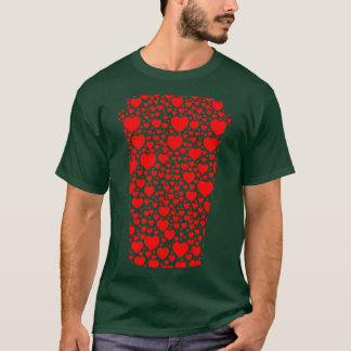 T-shirt ToGo Tasse De Café Coeurs Silhouette ROUGE