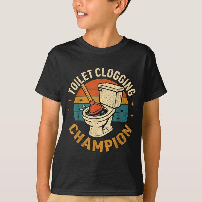 T-shirt Toilet Clogging Chamon Tee Funny Meme  (Devant)