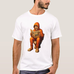 T-shirt “Toilet Time Tales” – Tee drôle avec un gars à cap