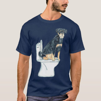T-shirt Toilette de chien Rottweiler Peinture 1