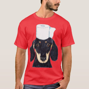 T-shirt Toilette pour chien Dachshund Peinture