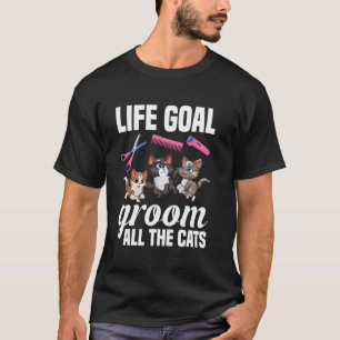 T-shirt Toiletteuse de chats Objectif de vie Toilettage d'