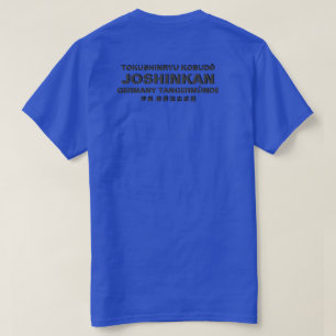 T-shirt Tokushinryu, Kobudo, Joshinkan, TM, bleu