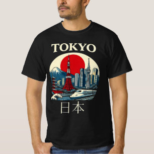 T-shirt Tokyo Japon Voyage Rétro - Illustration Mont Fuji