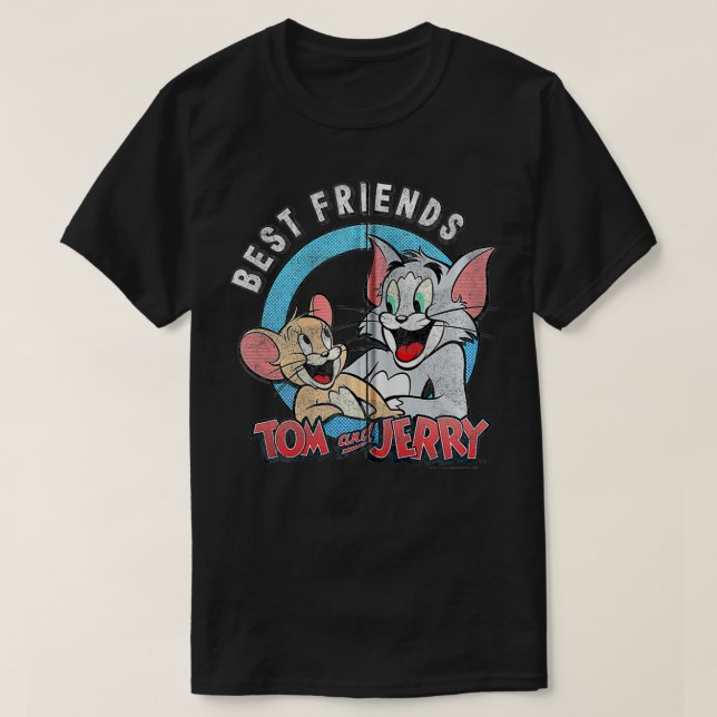 T-shirt Tom Et Jerry Meilleurs Amis Portrait Zip (Design devant)