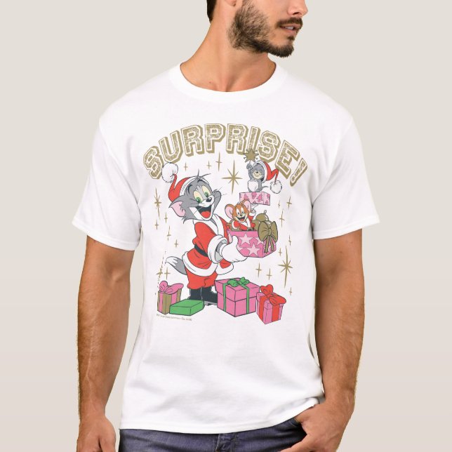 T-shirt Tom, Jerry et Nibbles Holiday Surprise (Devant)
