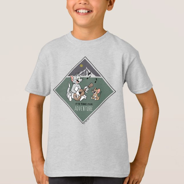 T-shirt Tom & Jerry "Il est temps pour l'aventure" (Devant)