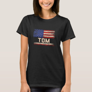 T-shirt Tom prénom Chemise Tom Nom drapeau américain