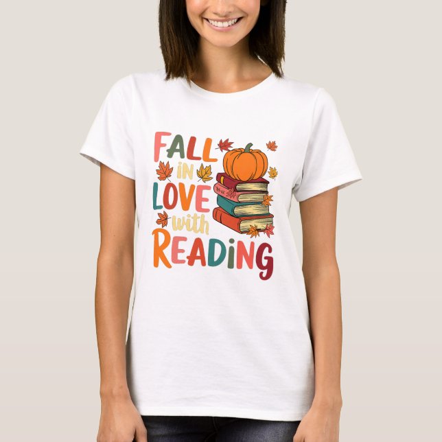 T-shirt Tomber Amoureux De La Lecture Automne Thanksgiving (Devant)