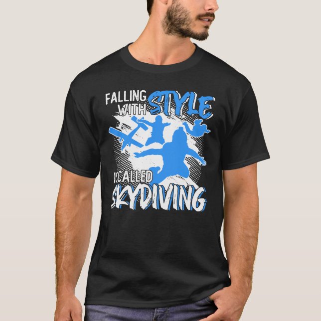 T-shirt Tomber avec le style s'appelle Skydiving (Devant)
