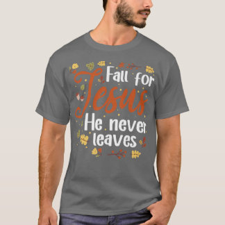 T-shirt Tomber Pour Jésus Il N'A Jamais Citrouille Feuille