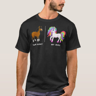 T-shirt Ton Cheval Ma Tante Unicorn Drôle