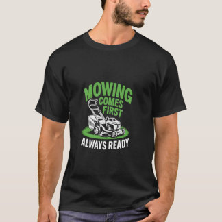 T-shirt Tondeuse à gazon drôle de paysagiste priorité coup