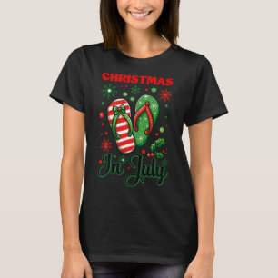 T-shirt Tongs de Noël en juillet Tongs Xmas Tongs d'été