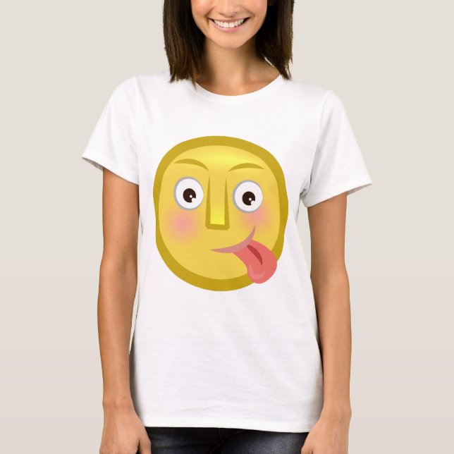T-shirt Tongue Out Emoji Funny Goofy Face (Devant)