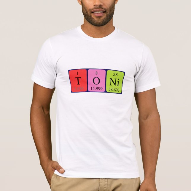 T-shirt Toni nom de table périodique (Devant)