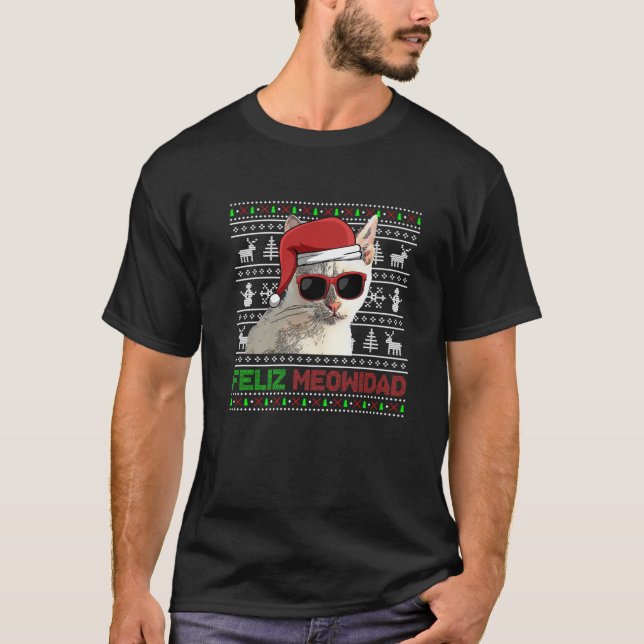 T-shirt Tonkinese Chat Feliz Meowidad Noël drôle (Devant)