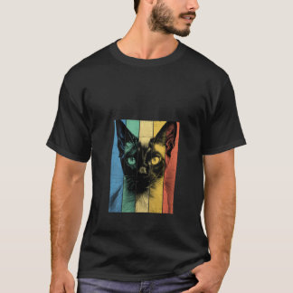 T-shirt Tonkinese Portrait Chat Vintage Style Maman Papa V