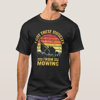 T-shirt Tonte Papa Aménagement Pelouse Tondeuse Muscles Ja