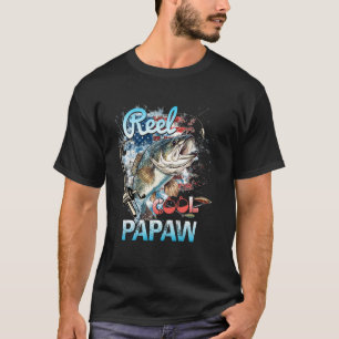 T-shirt Tonton Pêcheur Drôle Drapeau Américain Papaw Reel