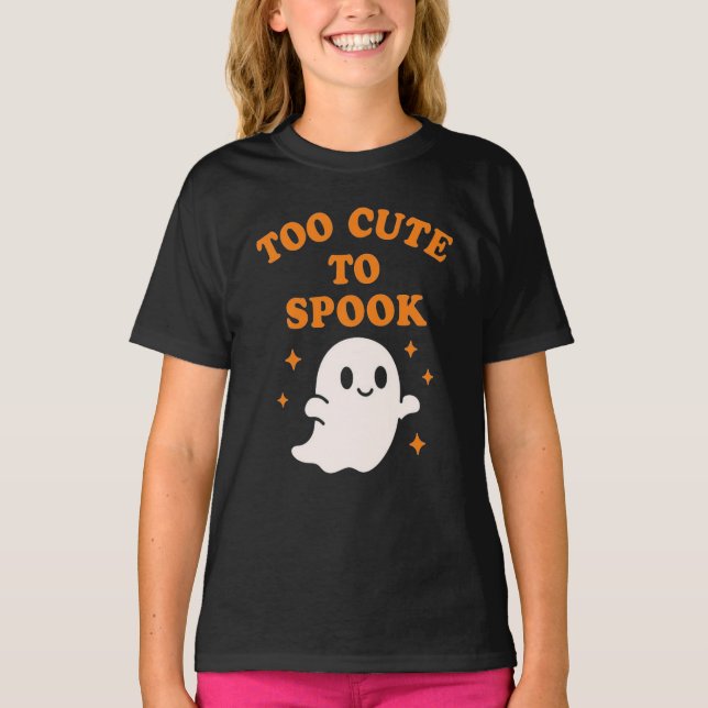 T-shirt  Too Cute To Spook - Funny Halloween Ghost Girl's  (Devant)