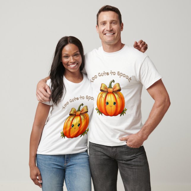 T-shirt Too Cute to Spook –  Pumpkin Halloween Design (Unisexe)