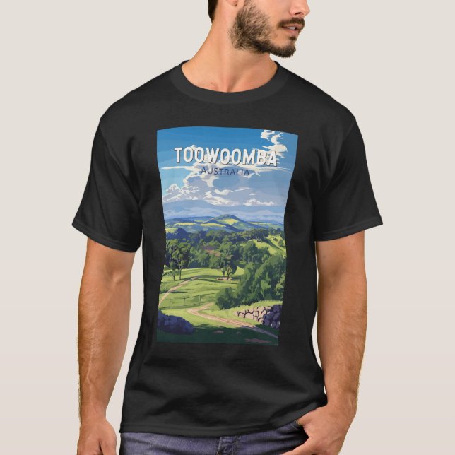 T-shirt Toowoomba Australia Travel Art Vintage (Devant)