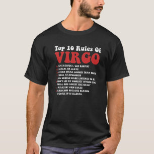 T-shirt Top 10 Règles De Virgo Funny Virgo Horoscope
