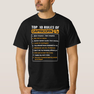 T-shirt Top 10 Rules Of Capricorn, Capricorn Facts Traits