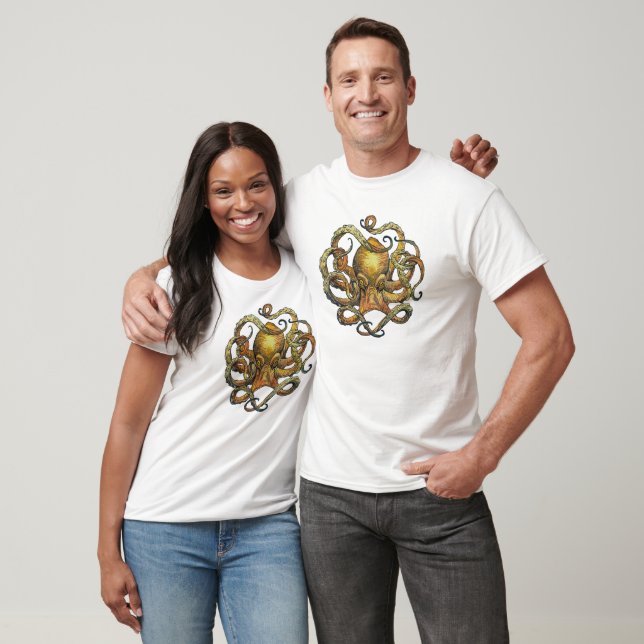 T-shirt Top Football Octopus (Unisexe)