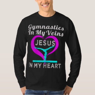 T-shirt Top Gymnastique dans mes veines Jésus dans mon coe