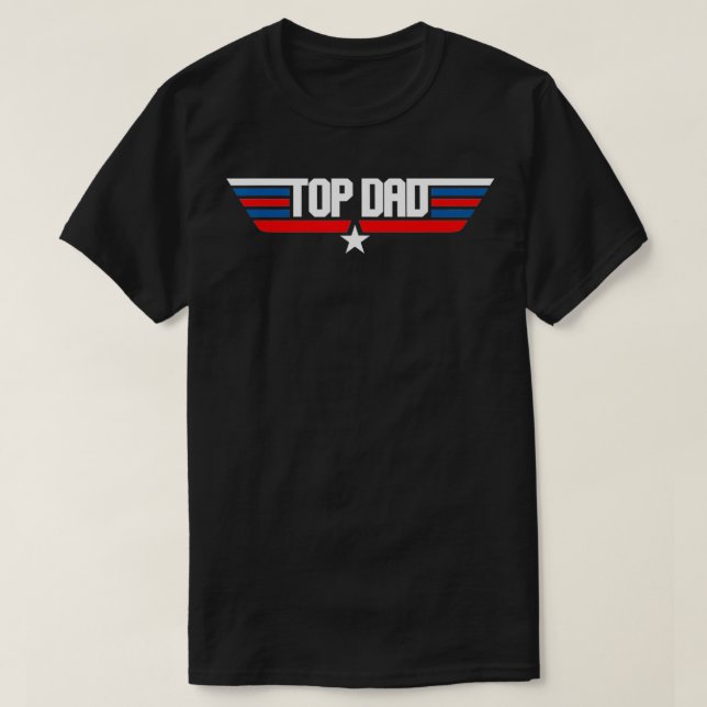 T-shirt Top Papa Funny 80s Père Air Humour Movie Gun Fathe (Design devant)